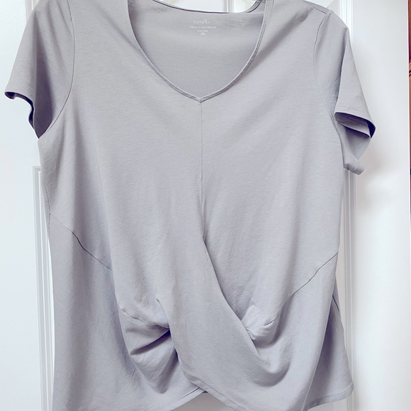 J. Jill Tops - J Jill purejill fit twist front tee grey size 1X